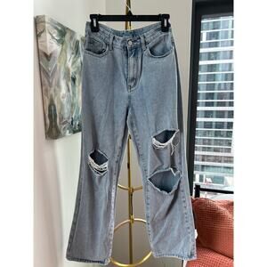 Cider | Wide-Leg Distressed Jeans | Size Small